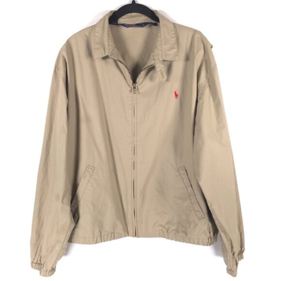 POLO‎ RALPH LAUREN VINTAGE Full Zip Jacket Cotton SINGAPORE🇸🇬MADE Size LARGE - Picture 1 of 12
